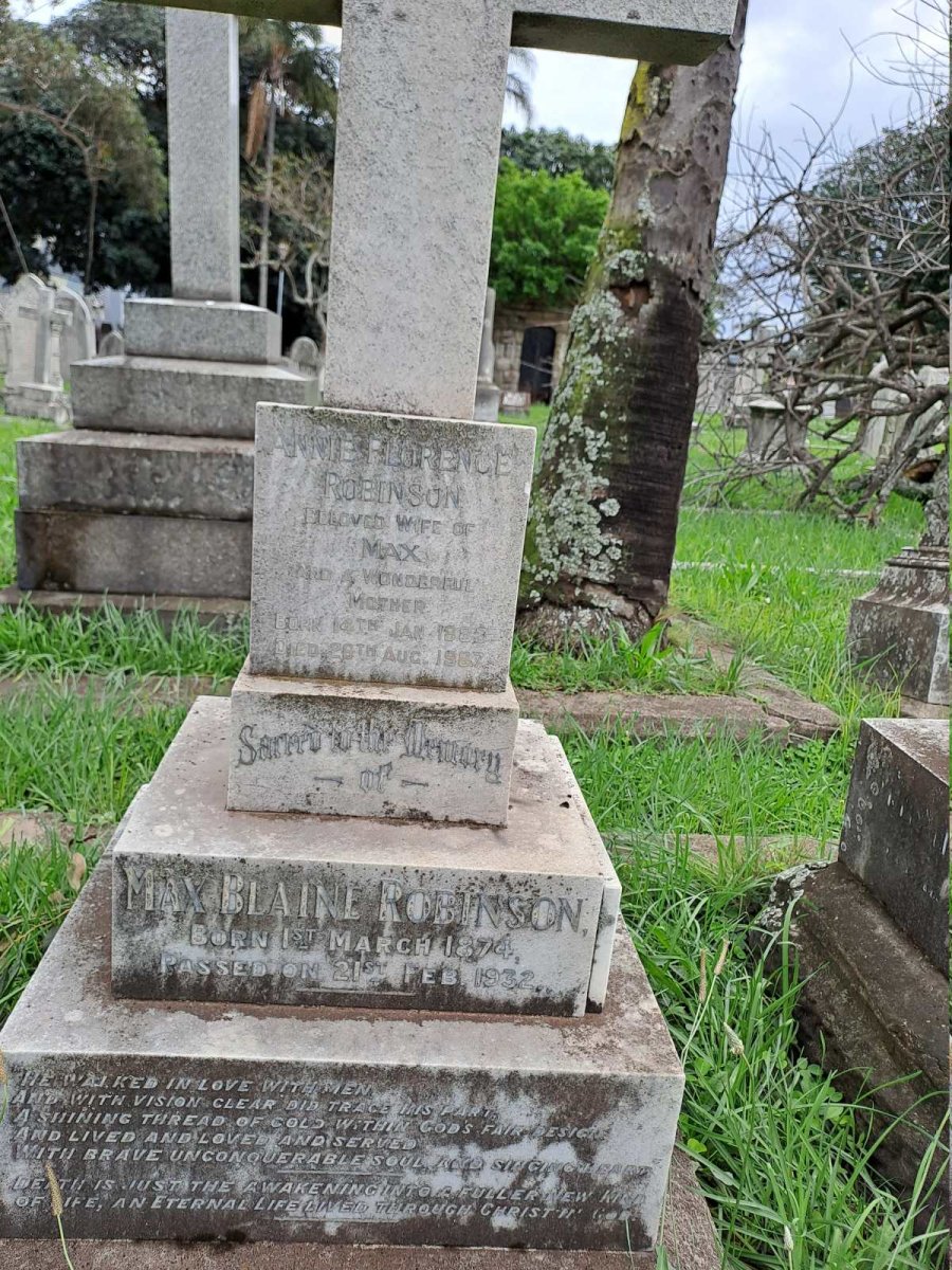 ROBINSON Max Blaine 1874-1932 & Annie Florence 1883-1967