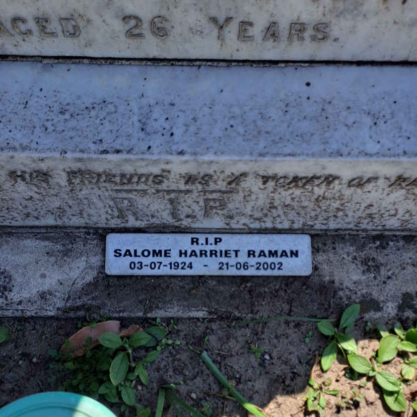 RAMAN Salome Harriet 1924-2002