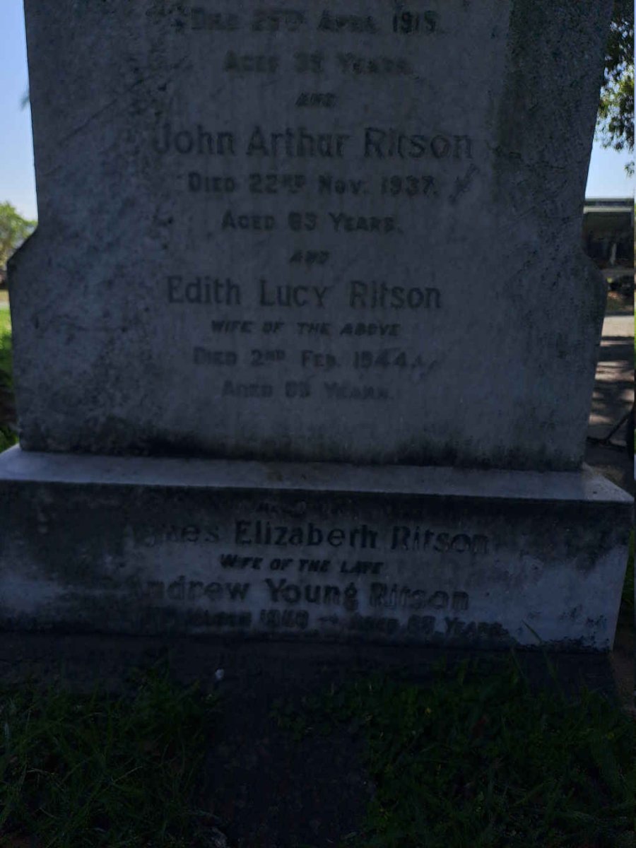 RITSON Agnes Elizabeth -1950