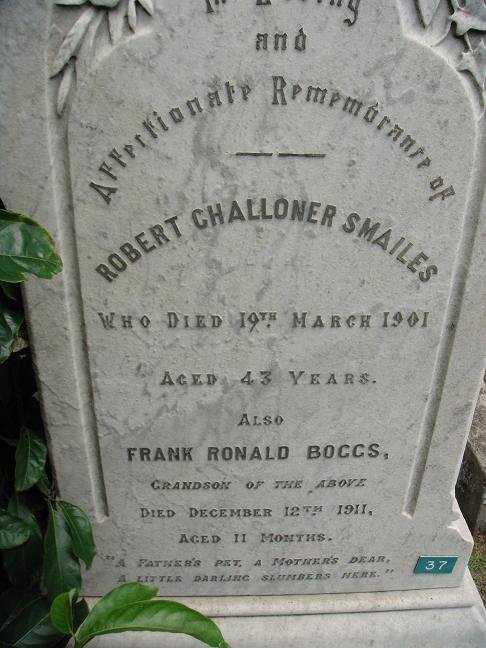 SMAILES Robert Challoner -1901 :: BOGGS Frank Ronald -1911