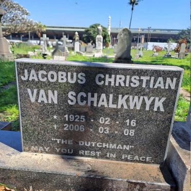 SCHALKWYK Jacobus Christian, van 1925-2006