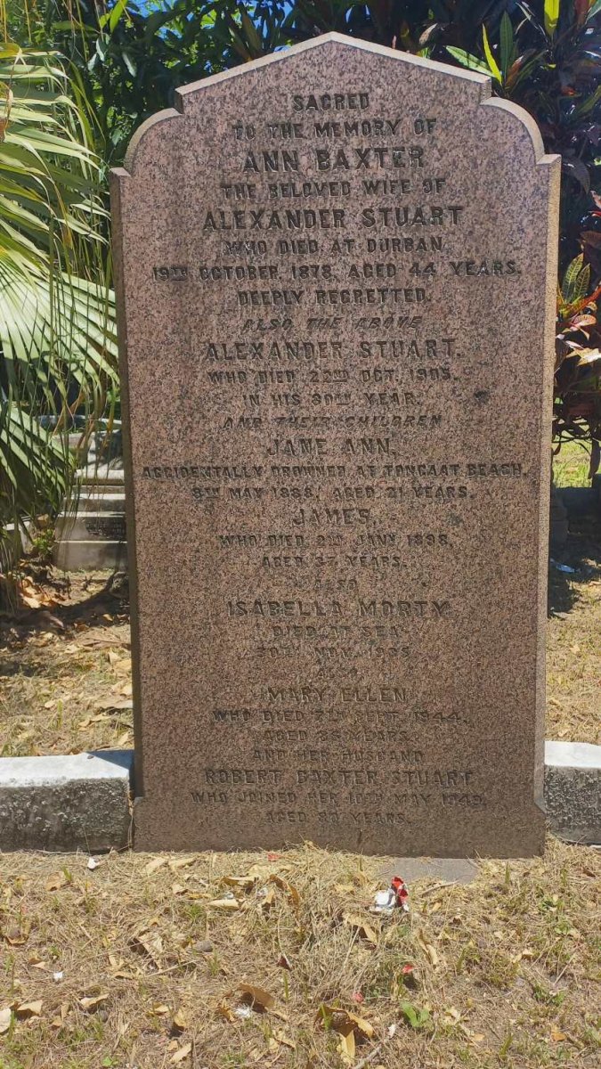 STUART Alexander -1905 & Ann Baxter -1878 :: STUART Jane Ann -1888 :: STUART James -1898 :: MORTY Isabella -1905 :: STUART Robert Baxter -1949 & Mary Ellen -1944