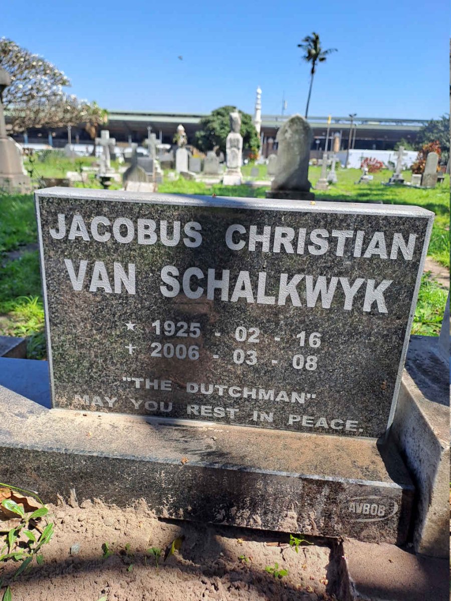 SCHALKWYK Jacobus Christian, van 1925-2006