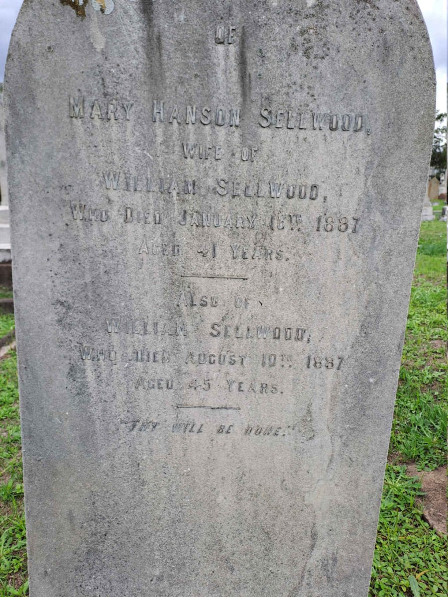 SELLWOOD William -1887 & Mary Hanson -1887
