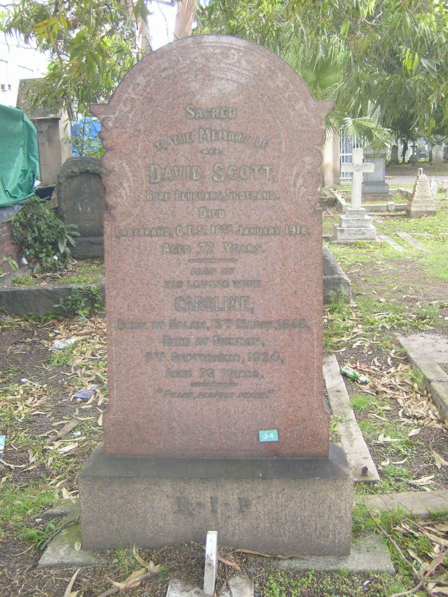 SCOTT David -1918 &amp; Caroline 1846-1920