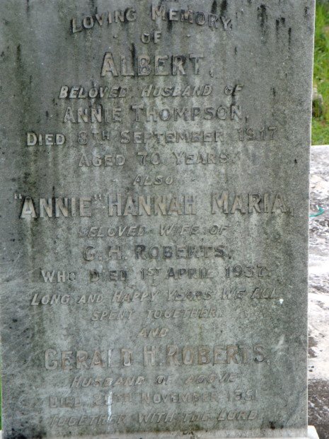 THOMPSON Albert -1917 :: ROBERTS Gerald H. 1951 &amp; Annie Hannah Maria -1937