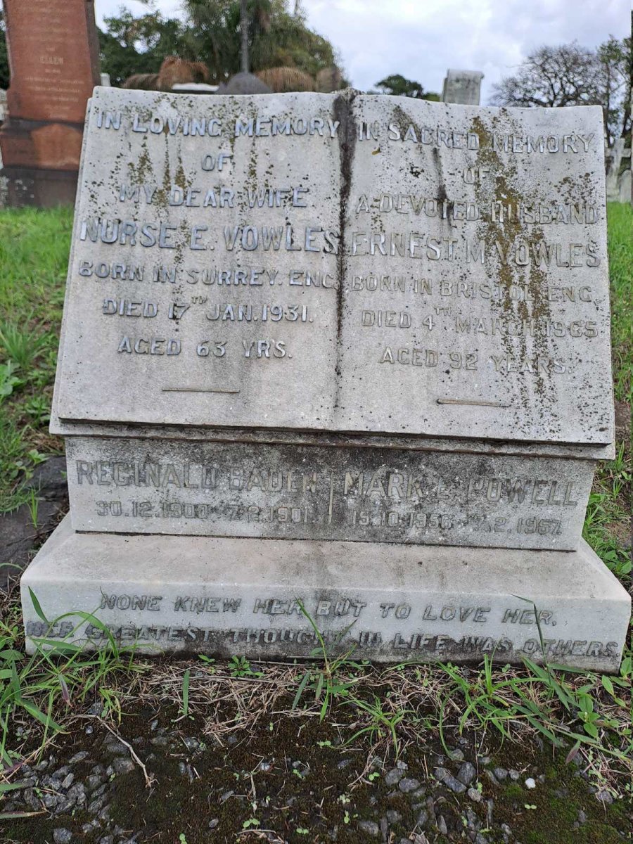 VOWLES Ernest M. -1965 & E. -1931 :: BADEN Reginald 1900-1901 :: POWELL Mark E. 1956-1957