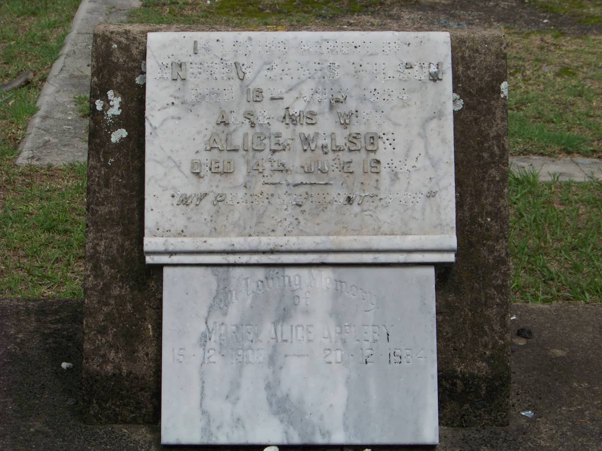 WILSON Andrew James 1924 &amp; Alice -1943 :: APPLEBY Muriel Alice 190?-19?4