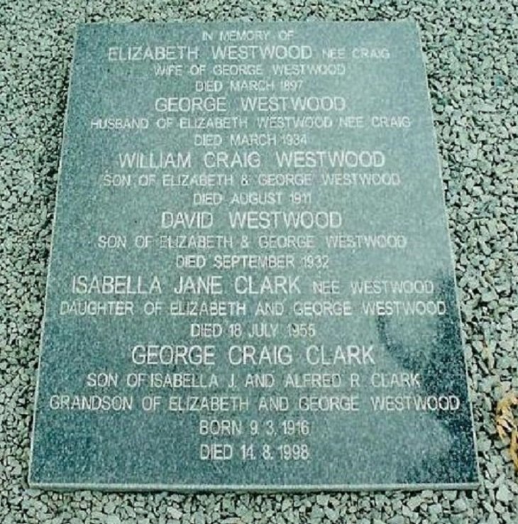 WESTWOOD George -1934 &amp; Elizabeth CRAIG -1897