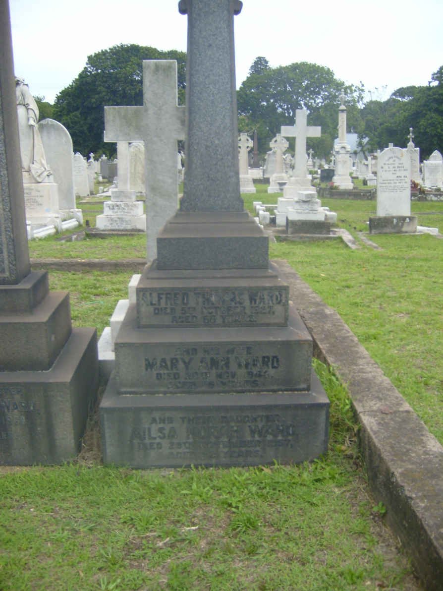 WARD Alfred Thomas -1927 &amp; Mary Ann -194? :: WARD Ailsa Norah -1957