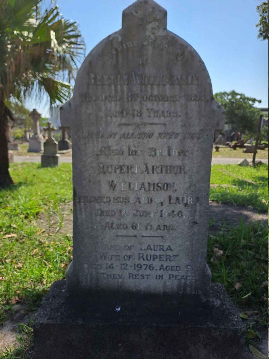 WILLIAMSON Bertie -189? :: WILLIAMSON Rupert Arthur -1946 & Laura -1976