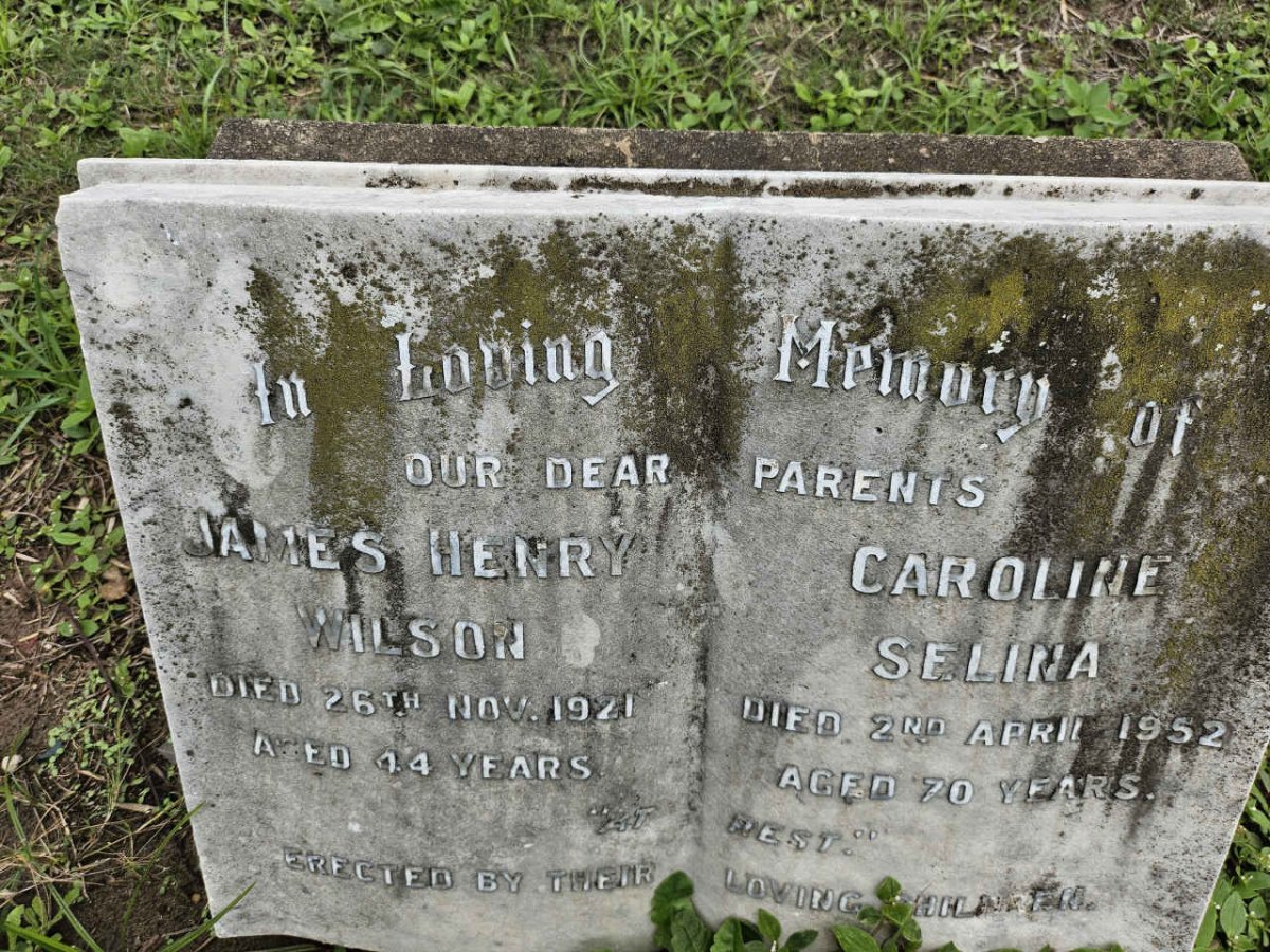 WILSON James Henry -1921 & Caroline Selina -1952