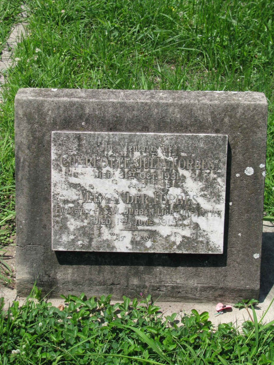FORBES Alexander -1915 &amp; Charlotte -1931