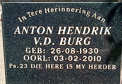 BURG Anton Hendrik, v.d. 1930-2010