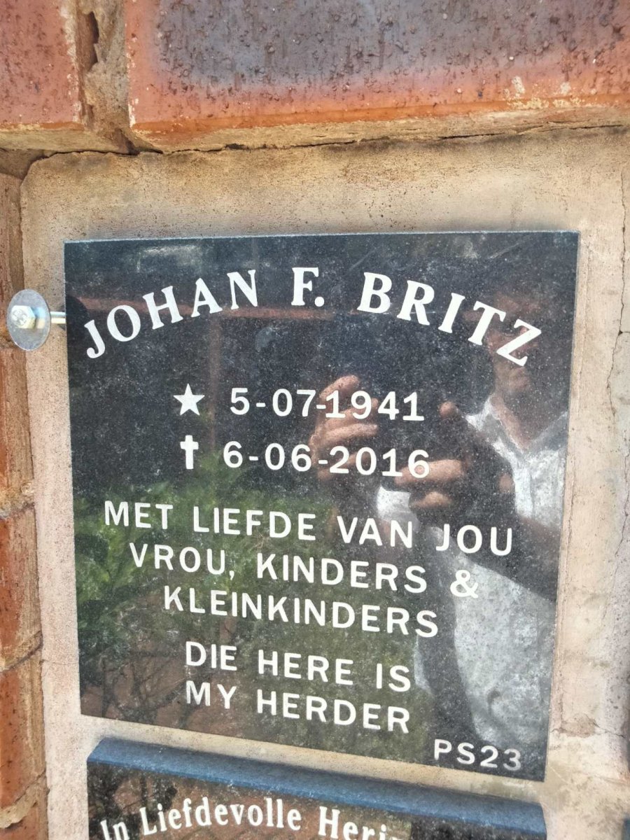 BRITZ Johan F. 1941-2016