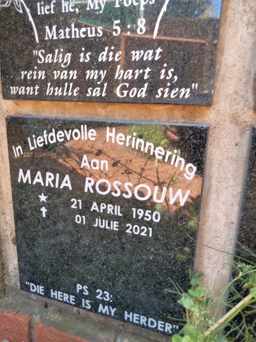 ROSSOUW Maria 1950-2021