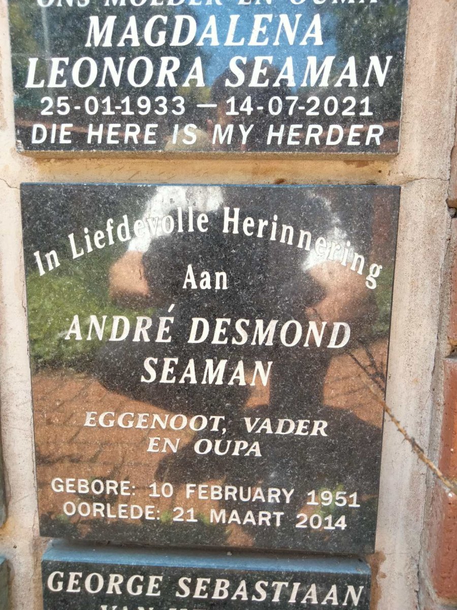 SEAMAN Andre Desmond 1951-2014
