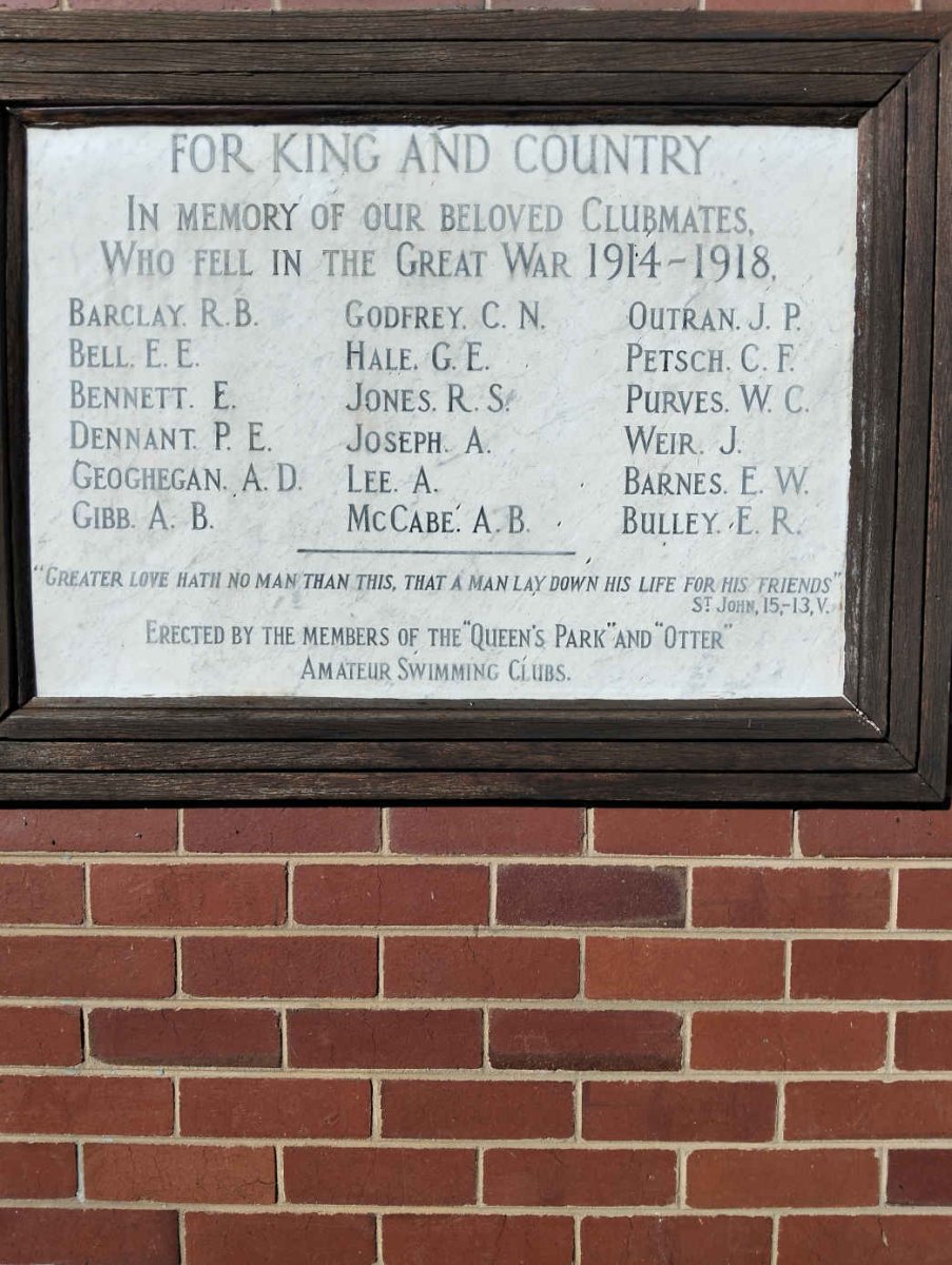 4. Beloved clubmates who fell in the Great War 1914-1918 - See name list.