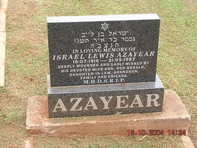 AZAYEAR Israel Lewis 1916-1997