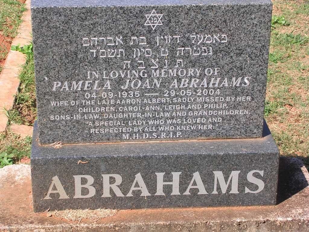ABRAHAMS Pamela Joan 1935-2004