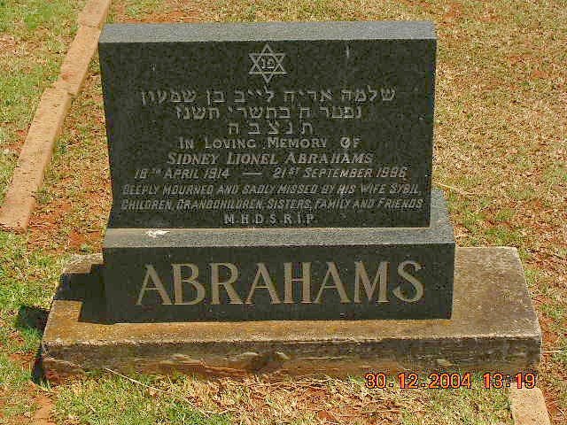 ABRAHAMS Sidney Lionel 1914-1996