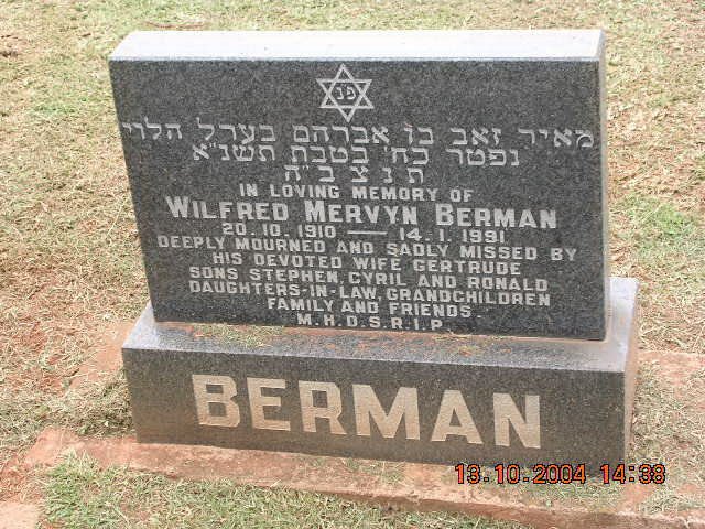 BERMAN Wilfred Mervyn 1910-1991
