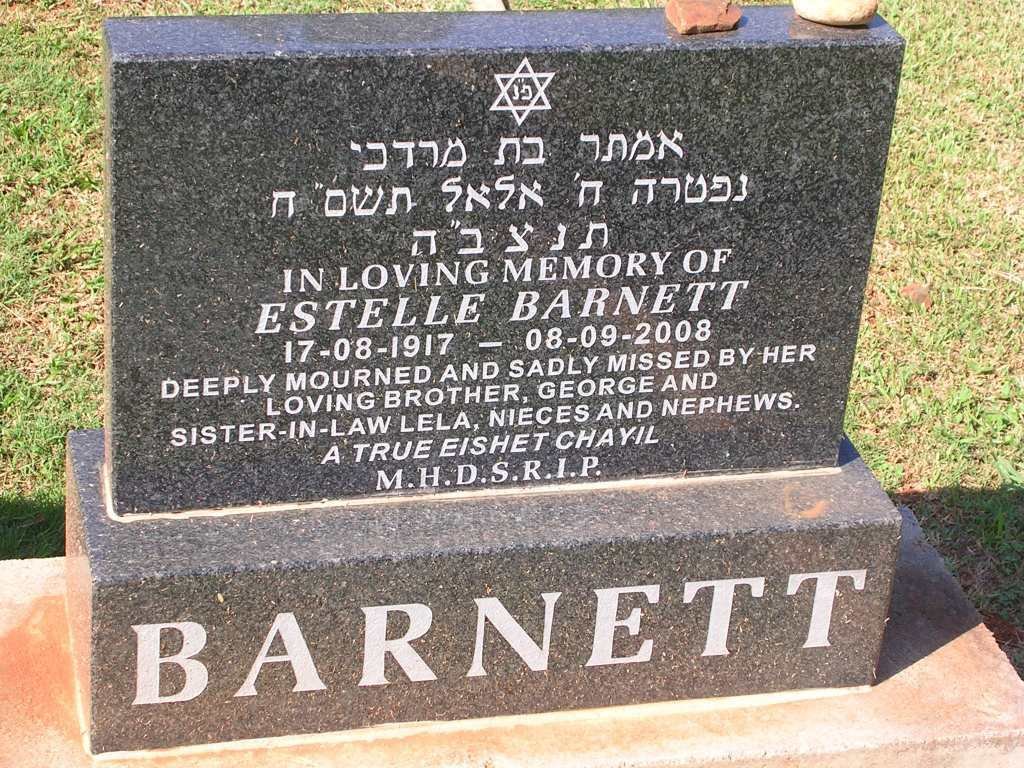 BARNETT Estelle 1917-2008
