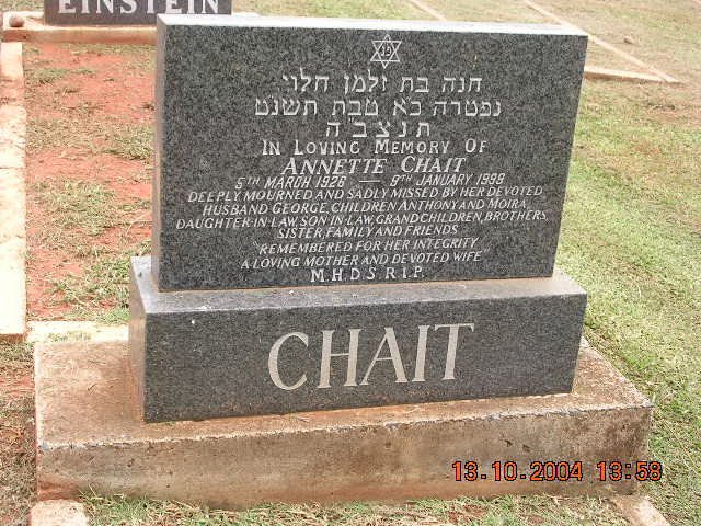 CHAIT Annette 1926-1999