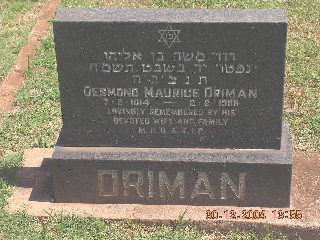 DRIMAN Desmond Maurice 1914-1988