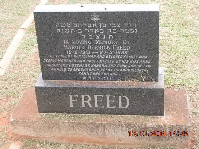 FREED Harold Derrick 1910-1995