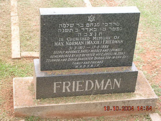 FRIEDMAN Max Norman 1917-1995