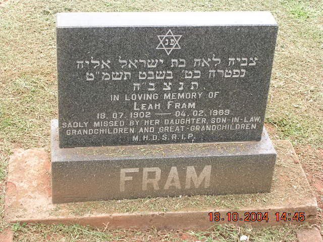 FRAM Leah 1902-1969