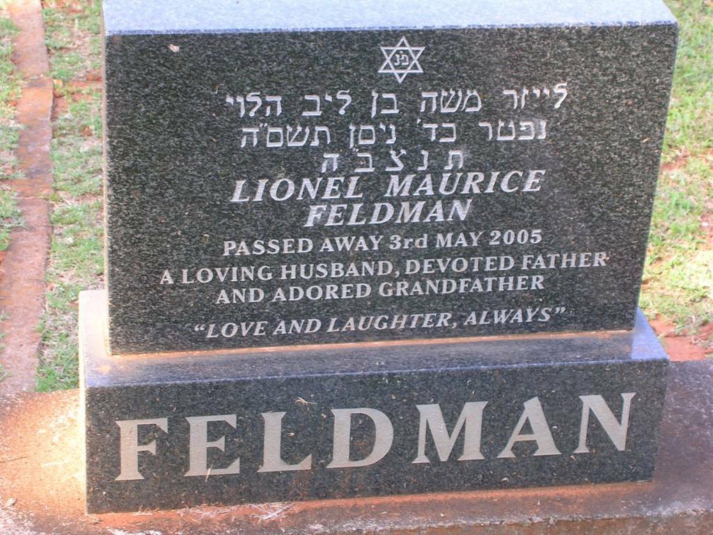 FELDMAN Lionel Maurice -2005