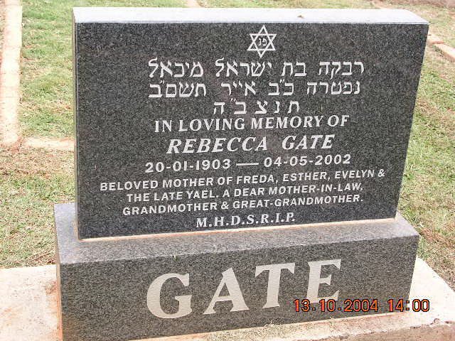 GATE Rebecca 1903-2002