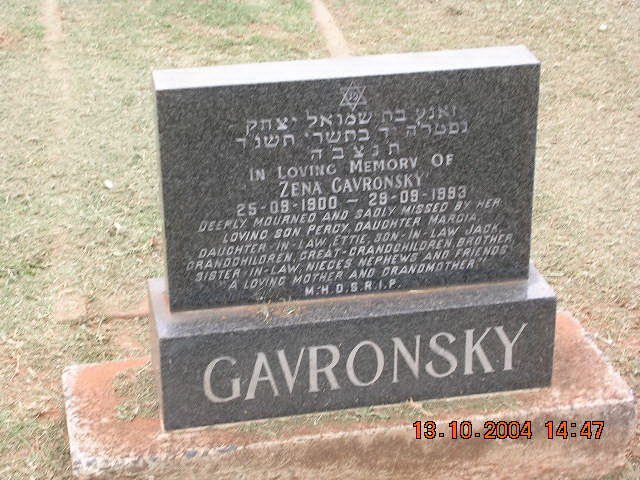 GAVRONSKY Zena 1900-1993