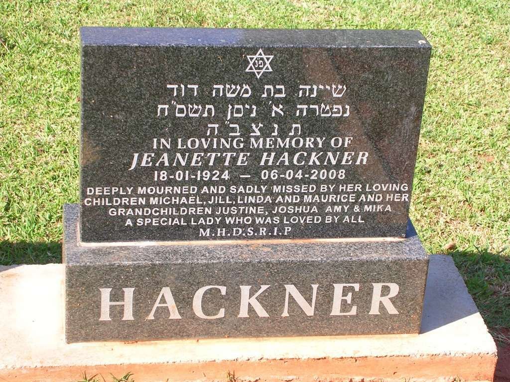 HACKNER Jeanette 1924-2008