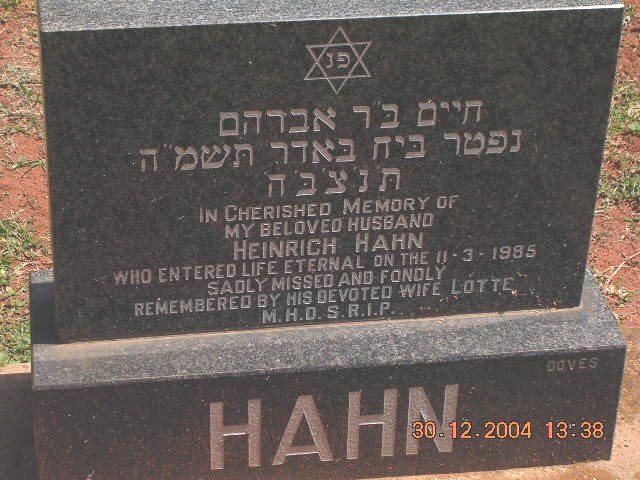HAHN Heinrich -1985