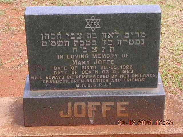 JOFFE Mary 1922-1989