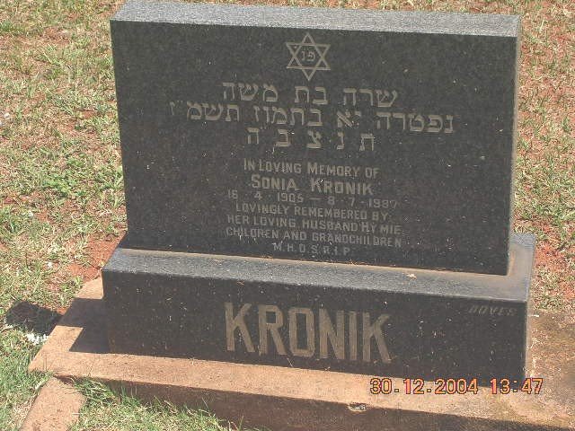KRONIK Sonia 1905-1987