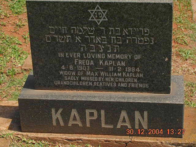 KAPLAN Freda 190?-1984