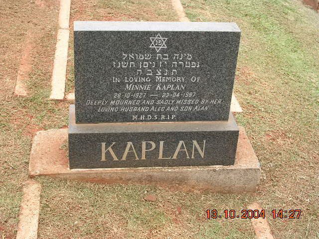 KAPLAN Minnie 1927-1997