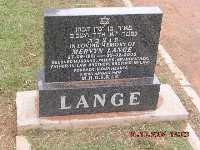LANGE Mervyn 1931-2002