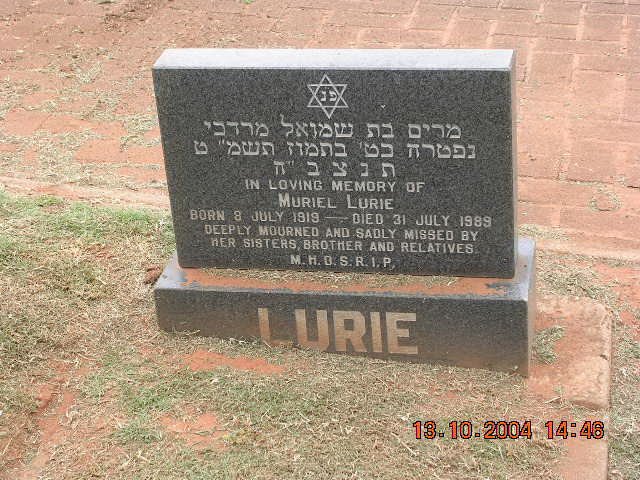 LURIE Muriel 1919-1989