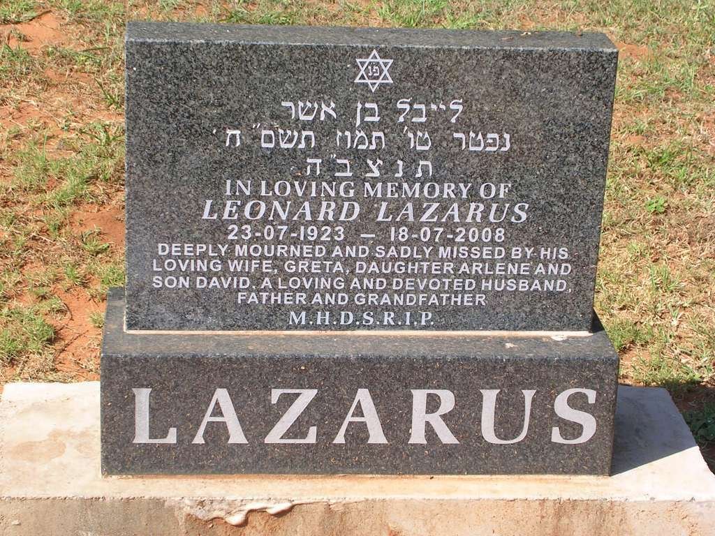 LAZARUS Leonard 1923-2008