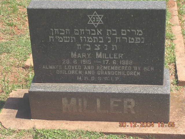 MILLER Mary 1915-1989