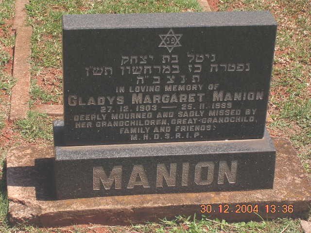 MANION Gladys Margaret 1903-1989