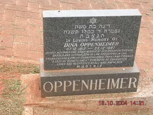 OPPENHEIMER Dina 1912-1997