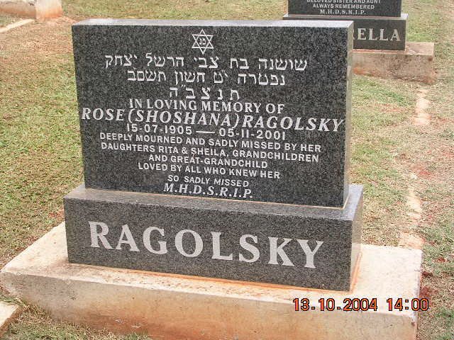 RAGOLSKY Rose 1905-2001