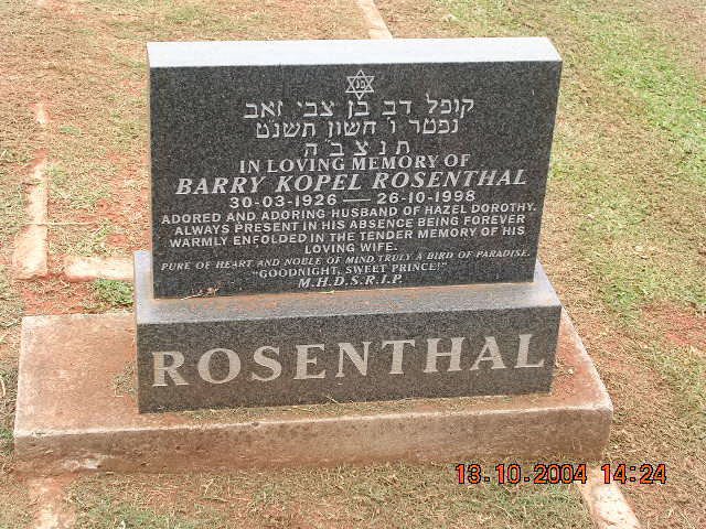 ROSENTHAL Barry Kopel 1926-1998