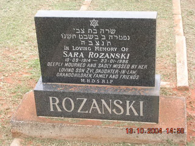 ROZANSKI Sara 1914-1996